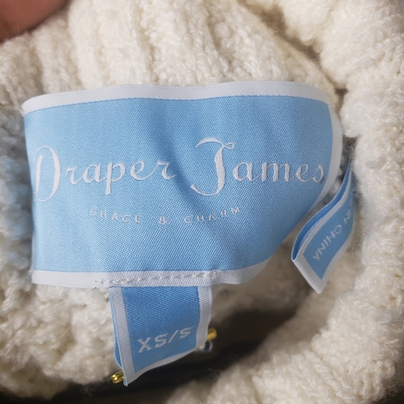Draper James Cable Sweater Cape Sz XS/S - Picture 3 of 8